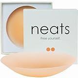 NEATS Nipple Covers for Women, Reusable & Hypoallergenic Adhesive Silicone Pasties (Champagne, 3.2 inch)