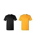 Gildan Men's G2000 Ultra Cotton Adult T-Shirt, 2-Pack (X-Large, Gold/Black)