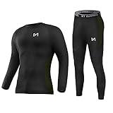 MEETYOO mens Sport Long Johns Base Layer Set, Black, Large US