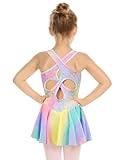 Arshiner Kid Girls Hollow Back Ballet Leotard with Skirt Sleeveless Dance Dresses