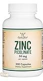 Zinc Picolinate 50mg, 300 Capsules (Immune Support) Non-GMO, Gluten Free (300 Day Supply) by Double Wood Supplements