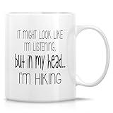 Retreez Funny Mug for Hiking Lovers - In My Head I'm Hiking - 11 Oz Ceramic Coffee Cups For Hikers - Birthday, Holiday Gift for Outdoor Enthusiasts, Nature Lovers, Adventure Seekers And Outdoor Lovers