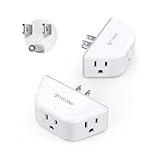 TROND Multi Plug Outlet Extender 2 Pack - Electrical Wall Outlet Splitter, 3 Way Outlet Wall Adapter, Cruise Essentials, Small Multiple Plug Expander for Cruise Ship Home Office Dorm Room, White