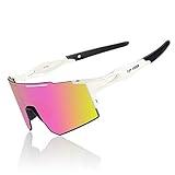 EXP VISION Polarized Cycling Glasses, UV 400 Sports Sunglasses Biking Goggles Running Hiking Golf Fishing Driving (Pink)