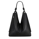 Montana West Hobo Bags for Women Black Shoulder Purses and Handbags for Women Large Size Leather Ladies Handbags Slouchy Tote Bag MWC-S211BK