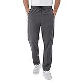 Rapoo Pants for Men Mens Sweatpants Workout Pants Men's Exercise Athletic Hiking Gym Pants Elastic Waist Jogging Running Pants for Men with Zipper Pockets 05 Dark Grey L