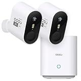 AOSU Security Cameras Wireless Outdoor Home System, Real 2K HD Night Vision, No Subscription, 240-Day Battery Life, 166° Wide View, Spotlight & Siren Alarm, Motion Alert, Support 2.4G & 5G WiFi Router