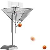 Hanging Basketball Hoop Rebounder, Basketball Rebound Machine with 180° Automatic Rotatable Chute, Portable Basketball Returns Guard Nets, Ball Return System Outdoor