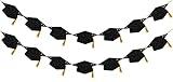 Graduation Decorations Class of 2024 Glitter Pre-Strung Congrats Grad Graduation with Tassel Party Congratulations Banner Decor College High School Graduation Party Favors Black