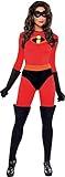 Party City Mrs. Incredible Halloween Costume for Women, Disney, The Incredibles, Large (10-12), with Accessories