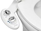 LUXE Bidet NEO 120 - Self-Cleaning Nozzle, Fresh Water Non-Electric Bidet Attachment for Toilet Seat, Adjustable Water Pressure, Rear Wash (White)