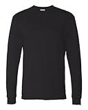 Hanes Men's Essentials Long Sleeve T-shirt Value Pack (2-pack), Black,X Large