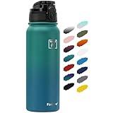 Fanhaw 20 Oz Insulated Stainless Steel Water Bottle with 1 Lid (Chug Lid) - For Kids, Women, Men | Leak & Sweat Proof with Anti-Dust Lid (Green Blue)