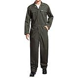 HISEA Men's Long Sleeve Coverall, Stain & Wrinkle Resistant Mens Work Coverall with Multi Pockets