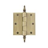 Nostalgic Warehouse 746076 3.5" Steeple Tip Residential Square Corners Door Hinge, Antique Brass, 1 Count (Pack of 1)