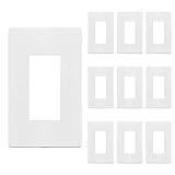 ENERLITES Screwless Decorator Wall Plate Child Safe Outlet Cover, Size 1-Gang 4.68" H x 2.93" L, Polycarbonate Thermoplastic, SI8831-W-10PCS, White (10 Pack)