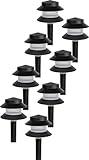 GreenLighting Paradise Low Voltage Landscape Pathway Lights - 2 Tier Outdoor Garden Lights - Easy, Simple Installation - Walkway Lights, Lawn Lights, Landscape Lighting (Black, 8 Pack)