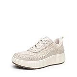 DREAM PAIRS Women Chunky Arch Comfortable Casual Platform Fashion Sneakers.,Size 9,Sandstone-Knit,SDFN2379W