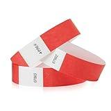 WristCo Neon Red Tyvek Wristbands for Events – 300 Count – Tamper-Proof Design & Fluorescent Color Prevent Reuse – Premium-Grade Bracelets for Hospital & Medical ID, Party & VIP Identification