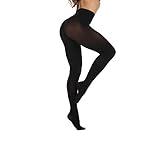 Frola Women's 80 Denier Soft Semi Opaque Solid Color Footed Pantyhose Tights((Small-Medium,Black)