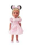 American Fashion World Pink Polka Dot Mouse Dress for 14-Inch Dolls | Mouse Ears Included | Premium Quality & Trendy Design | Dolls Clothes | Outfit Fashions for Dolls for Popular Brands