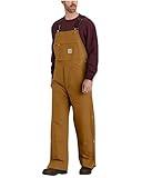 Carhartt mens Loose Fit Firm Duck Insulated Bib Overall (Big & Tall) Work Utility Outerwear, Carhartt Brown, 3X-Large Short US