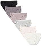 Amazon Essentials Women's Cotton Bikini Brief Underwear (Available in Plus Size), Pack of 6, Multicolor/Neutral Shades, Large