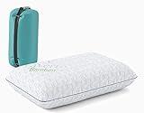 Vaverto Small Memory Foam Bed Pillow for Travel and Camping - Compressible Medium Firm, Breathable Cover, Machine Washable, Ideal Backpacking, Airplane and Car