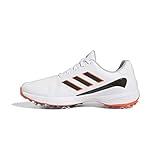 adidas Men's ZG23 Golf Shoes, Footwear White/Core Black/Semi Solar Red, 8.5