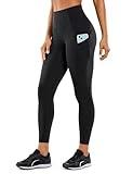 CRZ YOGA Women's Naked Feeling Workout Leggings 25 Inches - High Waisted Yoga Pants with Side Pockets Athletic Running Tights Black Medium