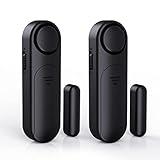 Door Alarm When Opened (2 Pack), 120dB Door and Window Open Sensor for Home Security/Kid Safety/Pool Safety, Sliding Front Door Opening Sensor Alert for Garage/Apartment/Business Office Entry,Black