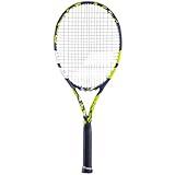 Babolat Boost Aero Yellow Tennis Racquet (4 3/8" Grip) Strung with White Babolat Syn Gut at Mid-Range Tension