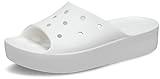 Crocs Women's Classic Slide | Platform Sandals, White, 6