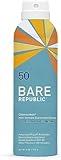 Bare Republic Clearscreen Sunscreen SPF 50 Sunblock Spray, Water Resistant with an Invisible Finish, 6 Fl Oz Each, 2 Pack