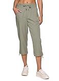 RBX Active Women's Cargo Capri Pant with Pockets Fashion Lightweight Woven with Drawstring Smoke Sage XL