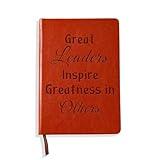 LBWCER Boss Appreciation Gift Mentor Gift Notebook Great Leaders Notebook Leader Supervisor PM Mentor Retirement Gift Coworker Farewell Leather Journal Notebooks (Great)