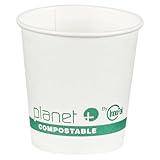 Planet+ 100% Compostable PLA Laminated Hot Cup, 4-Ounce, 1000-Count Case