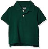 The Children's Place Baby Boys' and Toddler Short Sleeve Pique Polo, Spruce Shade Single, 3T