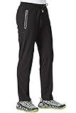 TBMPOY Men's Travel Hiking Pants Lightweight Athletic Pant Quick Dry Windbreaker Fishing Running Active Jogger Black L