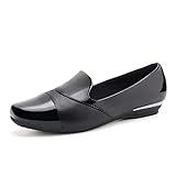 Ortho+rest Women Orthopedic Bunions Slip On Loafers Dress Shoes Orthotic Shoes (7M,Black PU)