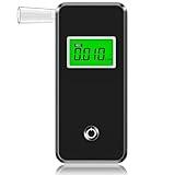 Breathalyzer,Professional-Grade Alcohol Tester with LCD Display,High-Accurate Alcohol Tester with Environment Temperature and Used Records for Home Use (10 Mouthpieces)