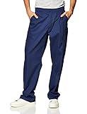 Dickies Men's Signature Elastic Waist Scrubs Pant, Navy Large