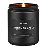 Fall Candle | Cinnamon Apple Candle - Scented Candles for Fall, Fall Candle for Home Scented, Fall Soy Candles - 7 OZ Autumn Candles for Home, Black Jar Candles Fall Gifts