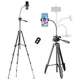 Aureday Phone Tripod, 82" Tripod for iPhone with Flexible Gooseneck, Wireless Remote and Phone Holder, Extendable Cell Phone&Camera Tripod Stand for Selfies/Video Recording/Live Streaming/Vlogging