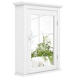 Safeplus White Medicine Cabinet with Mirror, Wall Mounted Adjustable Storage for Bathroom, Living Room, Bedroom, Entryway and Kitchen