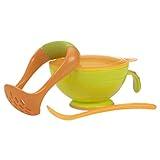 Nuby Garden Fresh Mash N' Feed Bowl with Spoon and Food Masher (Green/Orange)