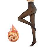 Bontierie Women Fleece Lined Tights High Waisted Thermal Pantyhose Leggings Warm Thick Thermal Stretch Tights for Winter