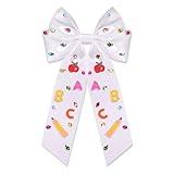 Teacher Hair Bows for Women Back To School Pencil Hair Bow Clips Rhinestone Jeweled Large Hair Bows Teacher Accessories Back To School Outfits Teacher Appreciation Gifts (Pattern M)