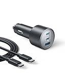 Anker iPhone 16 USB-C Car Charger, 167.5W Max 3-Port Ultra-Compact Type-C Fast iPhone Car Charger, for MacBook Pro/Air, iPhone 15/14 / 13 Series, Samsung S24 / S23, iPad Pro, AirPods, and More