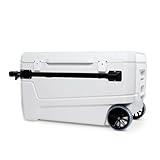 Igloo MaxCold Glide Coolers 110 QT, Insulated Portable Rolling Cooler with Soft Ride Wheels, 168 Can Capacity, Leak-Proof, 5-day Ice Retention